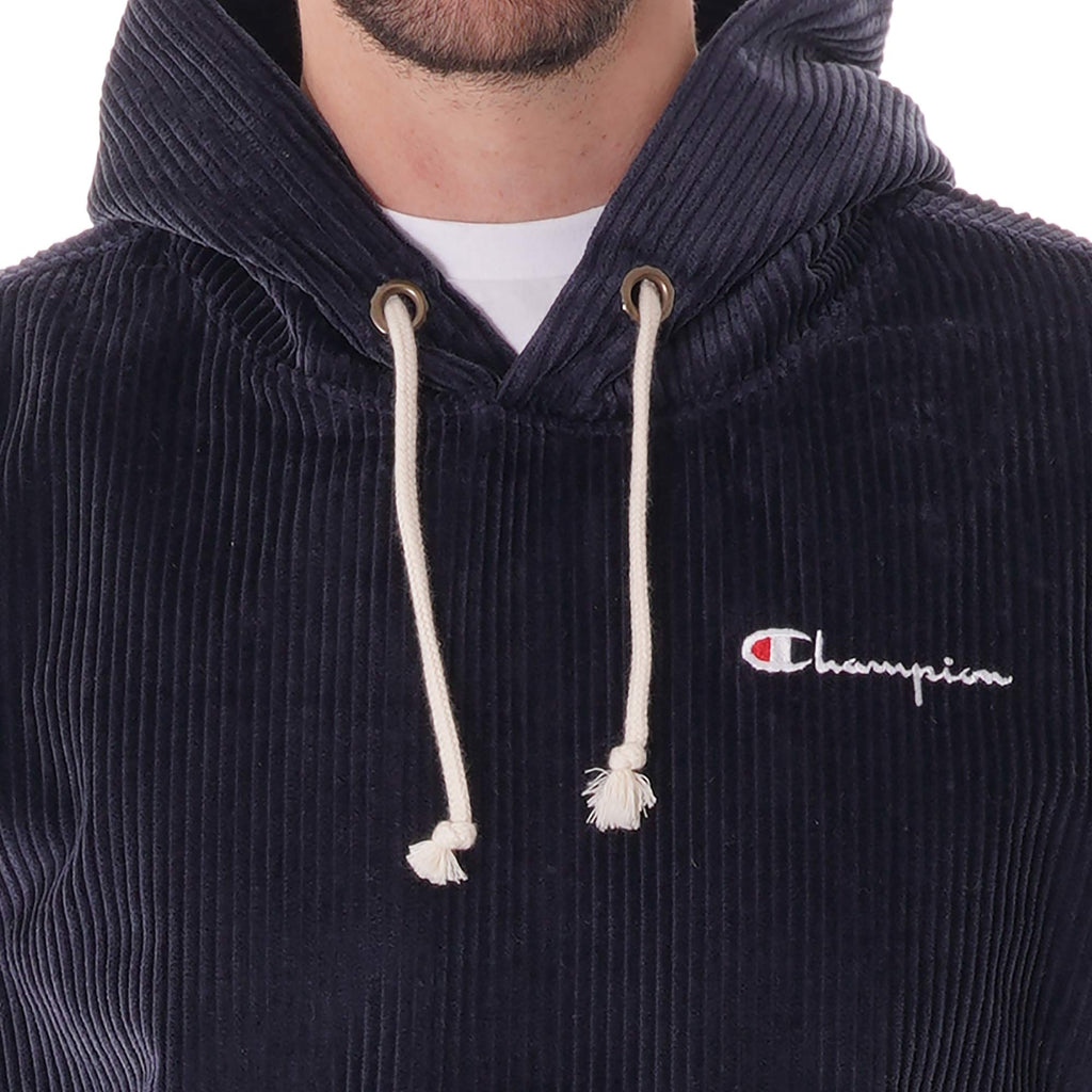 Champion Corduroy Hoodie Sweatshirt - Navy