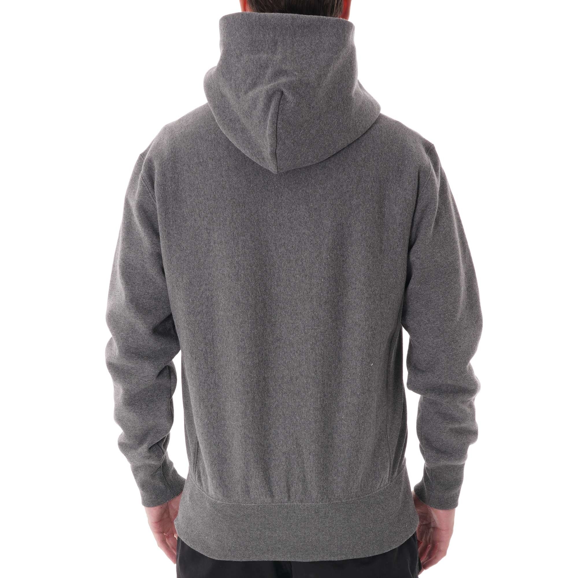 Champion Small Script Logo Reverse Weave Hoodie - Grey