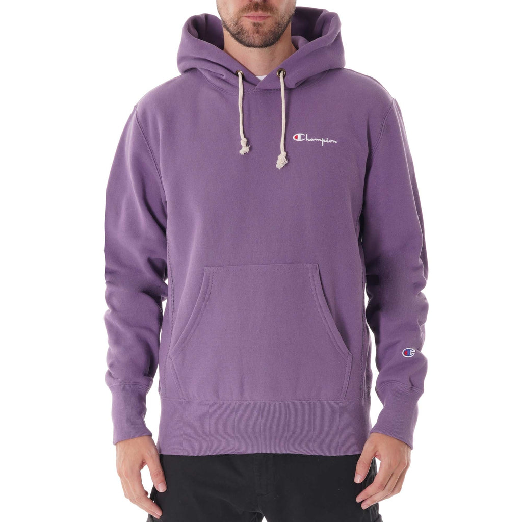 Champion Small Script Logo Reverse Weave Hoodie - Lilac