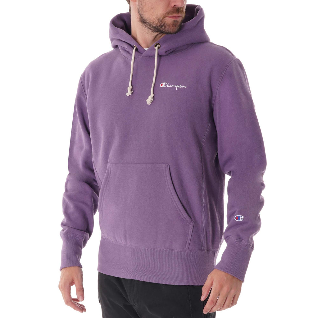 Champion Small Script Logo Reverse Weave Hoodie - Lilac