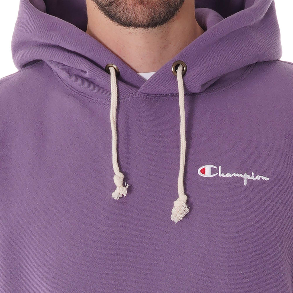 Champion Small Script Logo Reverse Weave Hoodie - Lilac