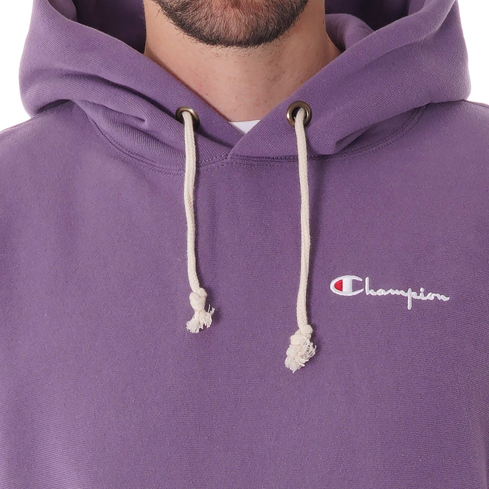 Champion Small Script Logo Reverse Weave Hoodie - Lilac
