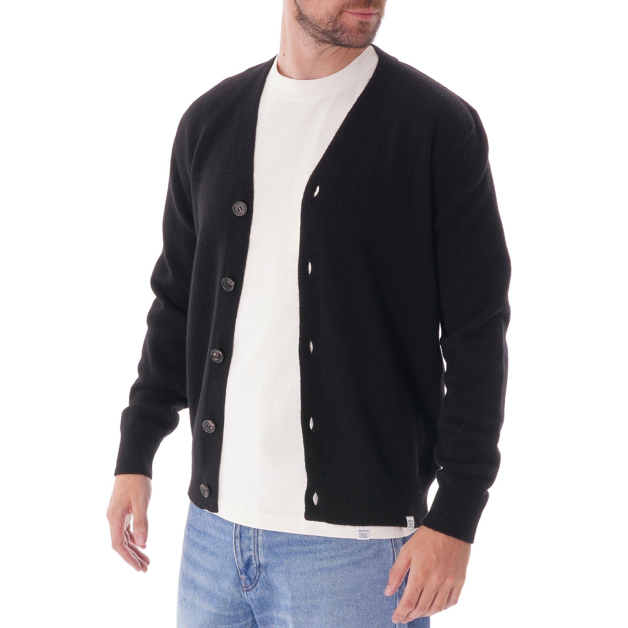 Norse Projects Adam Lambswool Cardigan - Black