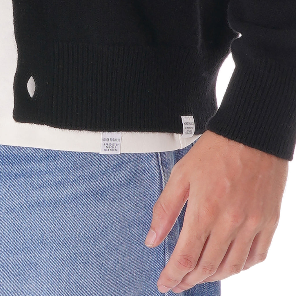 Norse Projects Adam Lambswool Cardigan - Black