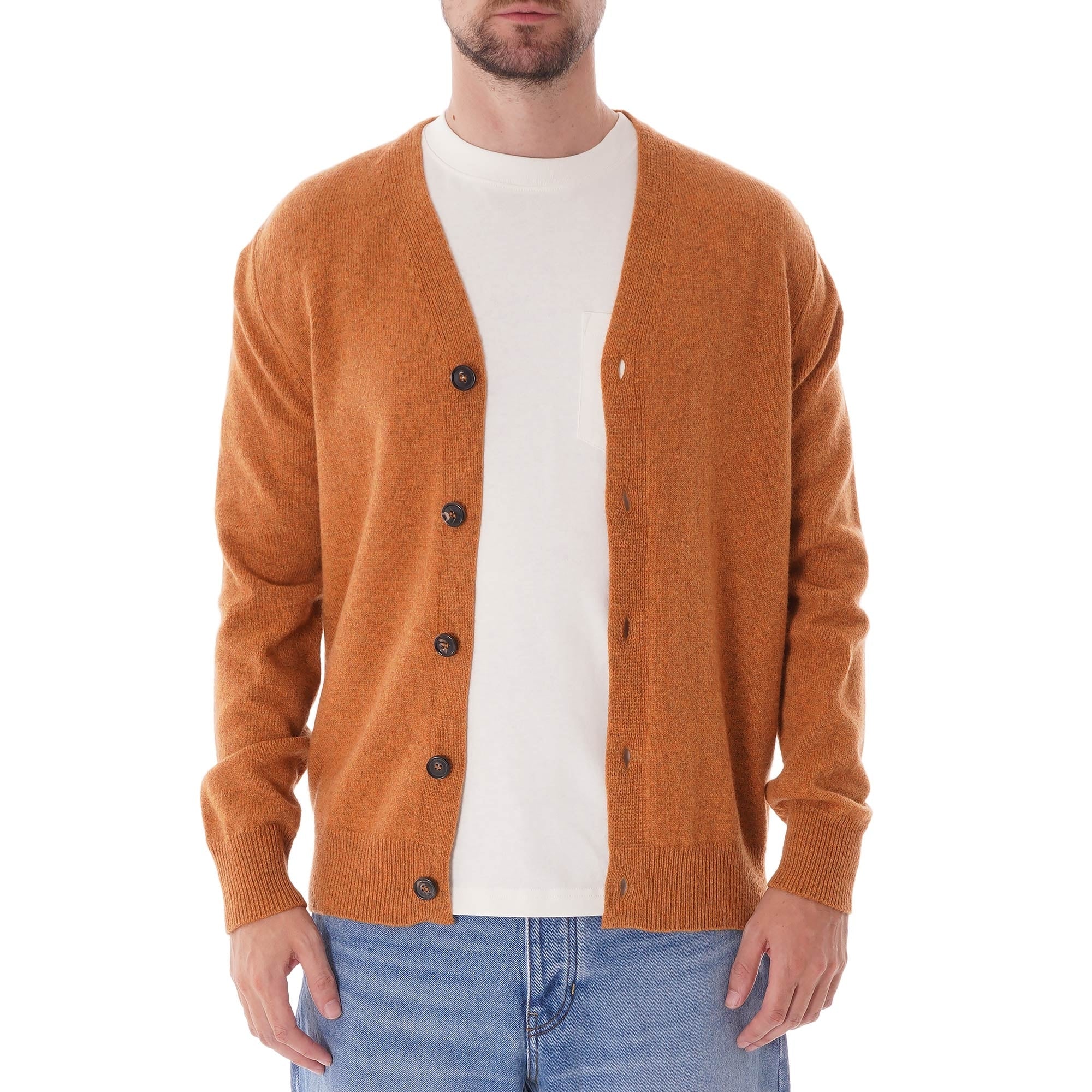 Norse Projects Adam Lambswool Cardigan - Yellow
