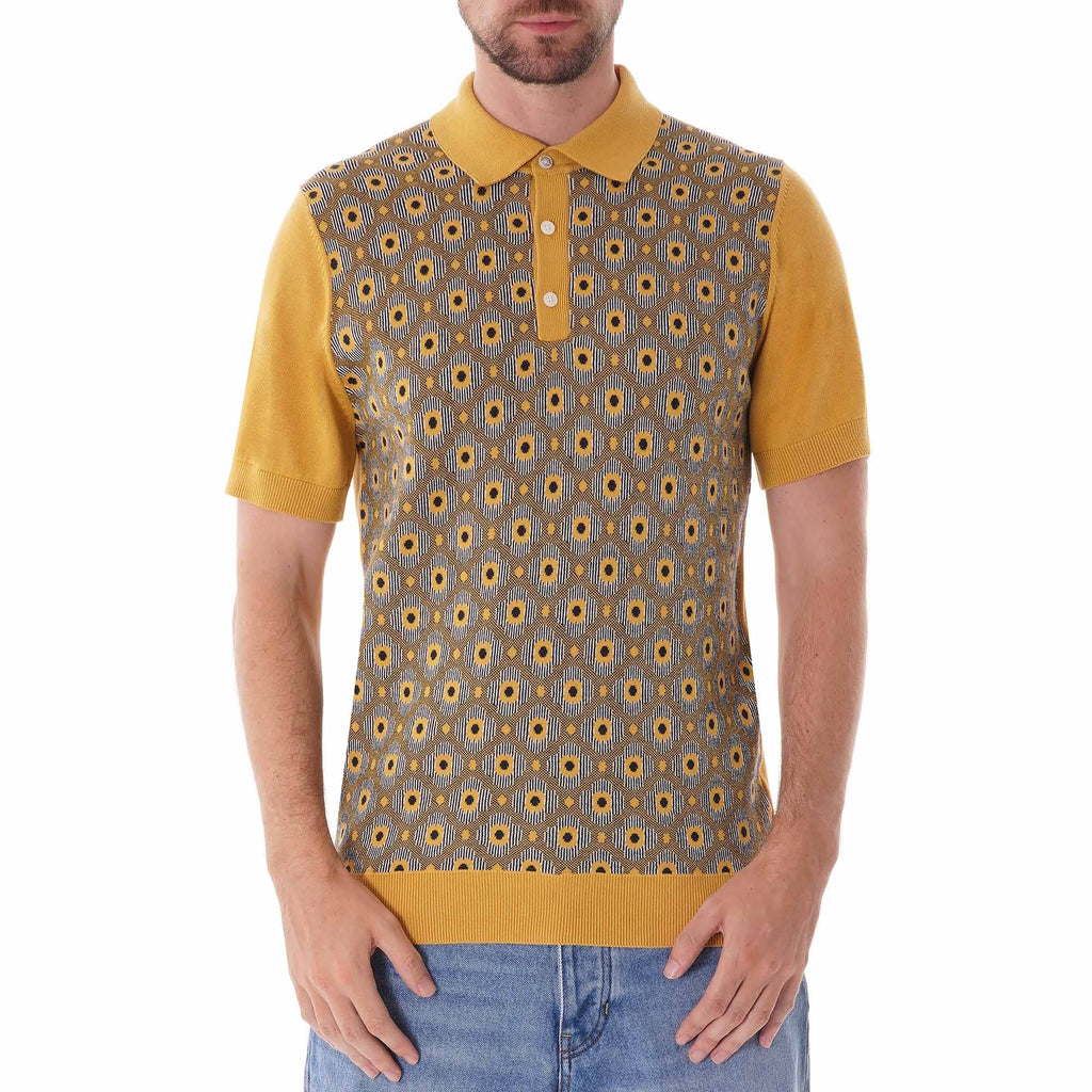 Ben Sherman Pattern knit polo shirt - Dijon