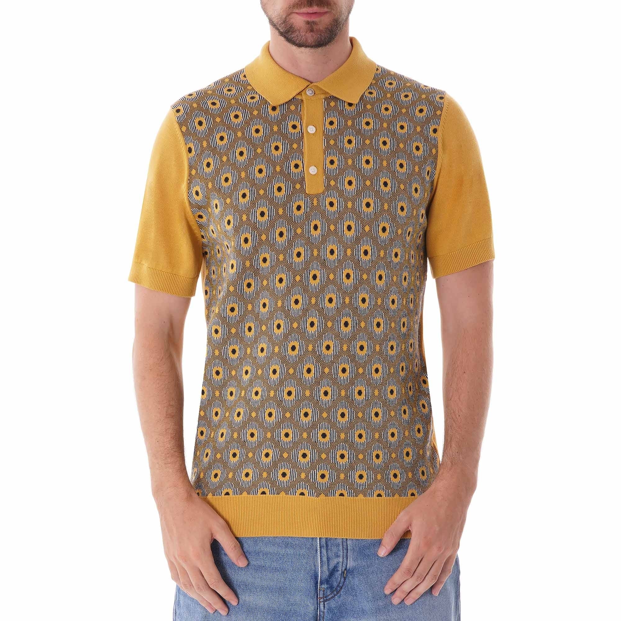 Ben Sherman Pattern knit polo shirt - Dijon