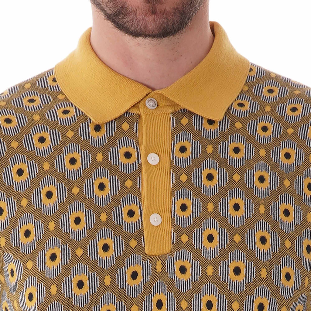 Ben Sherman Pattern knit polo shirt - Dijon