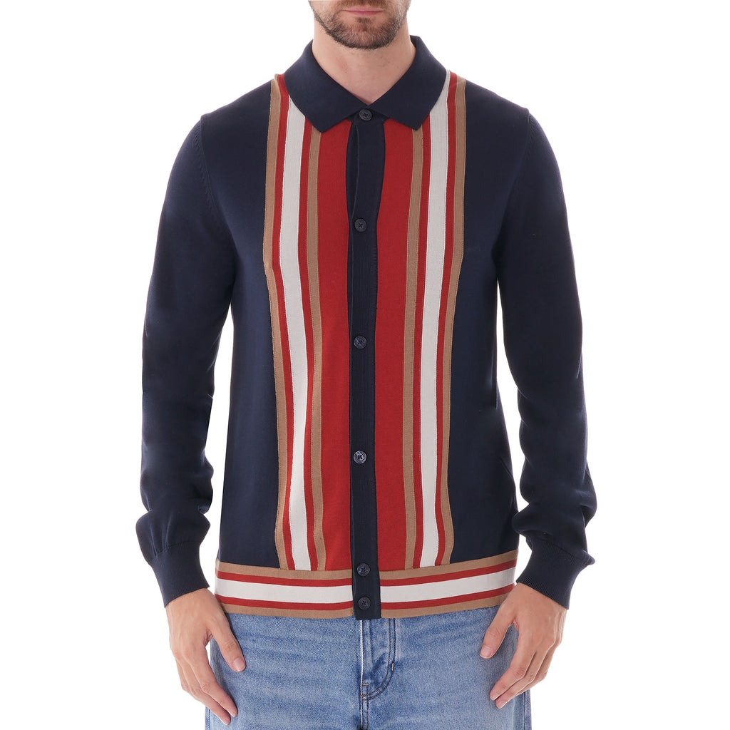Ben Sherman Long Sleeve Mod Knit cardigan - Dark Navy