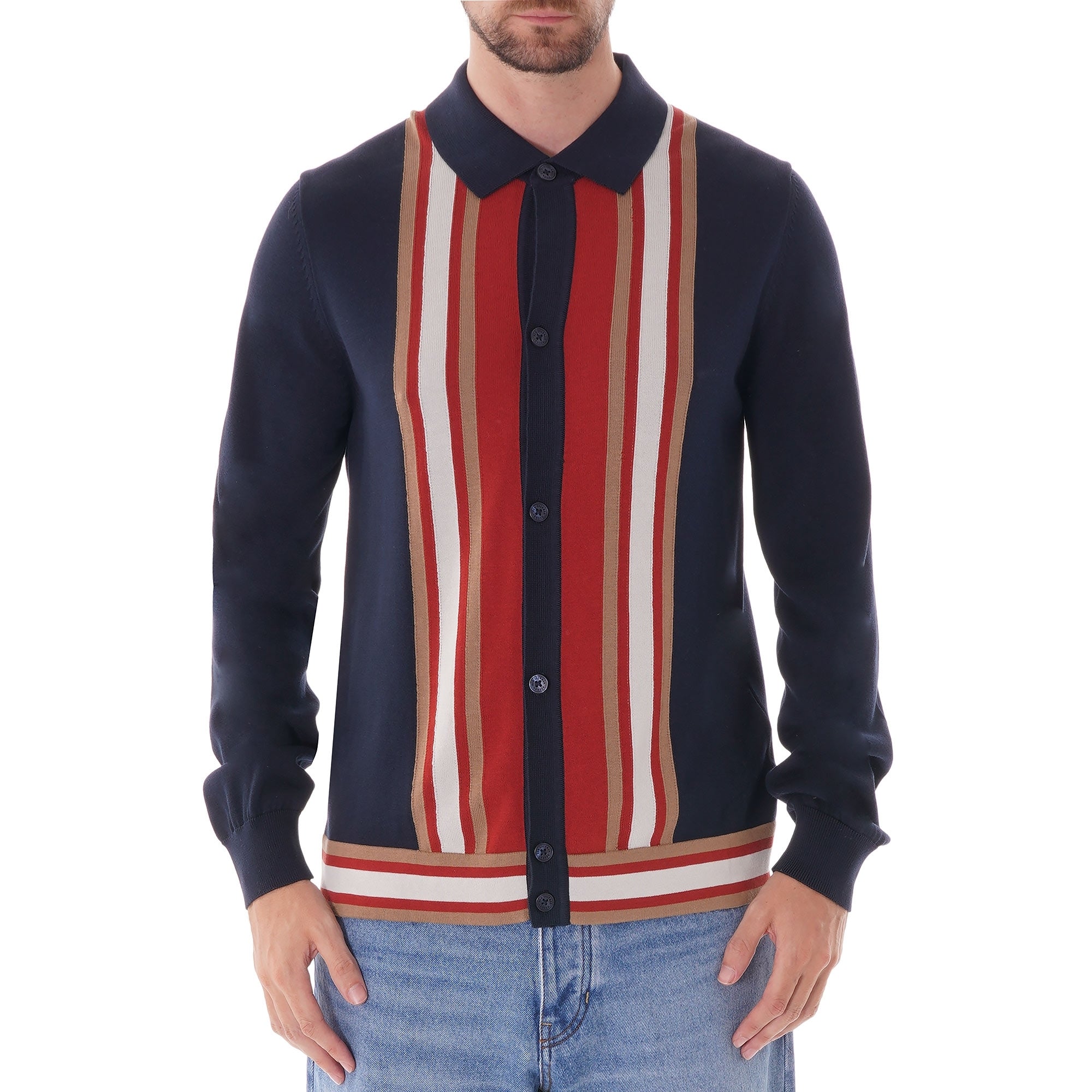 Ben Sherman Long Sleeve Mod Knit cardigan - Dark Navy