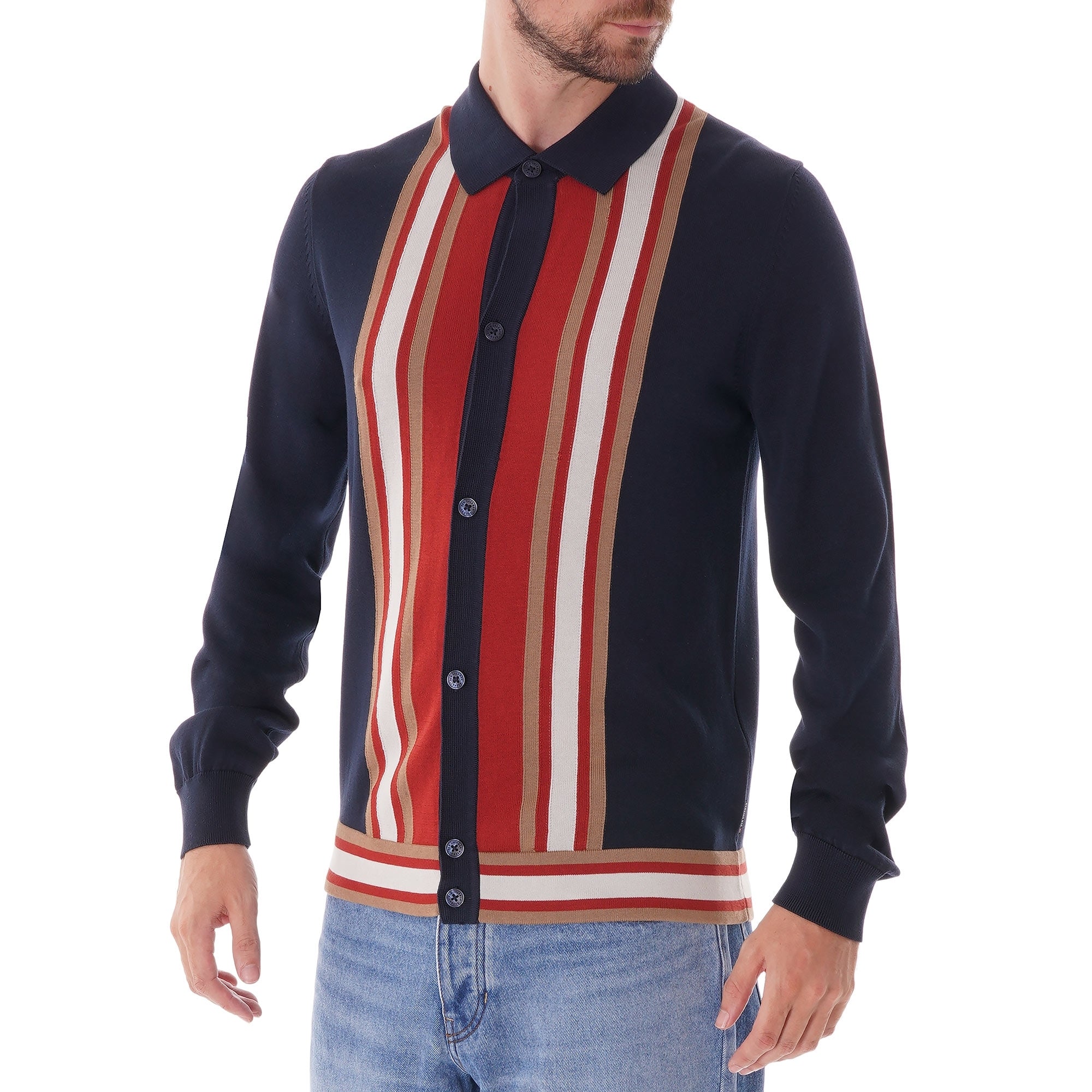 Ben Sherman Long Sleeve Mod Knit cardigan - Dark Navy