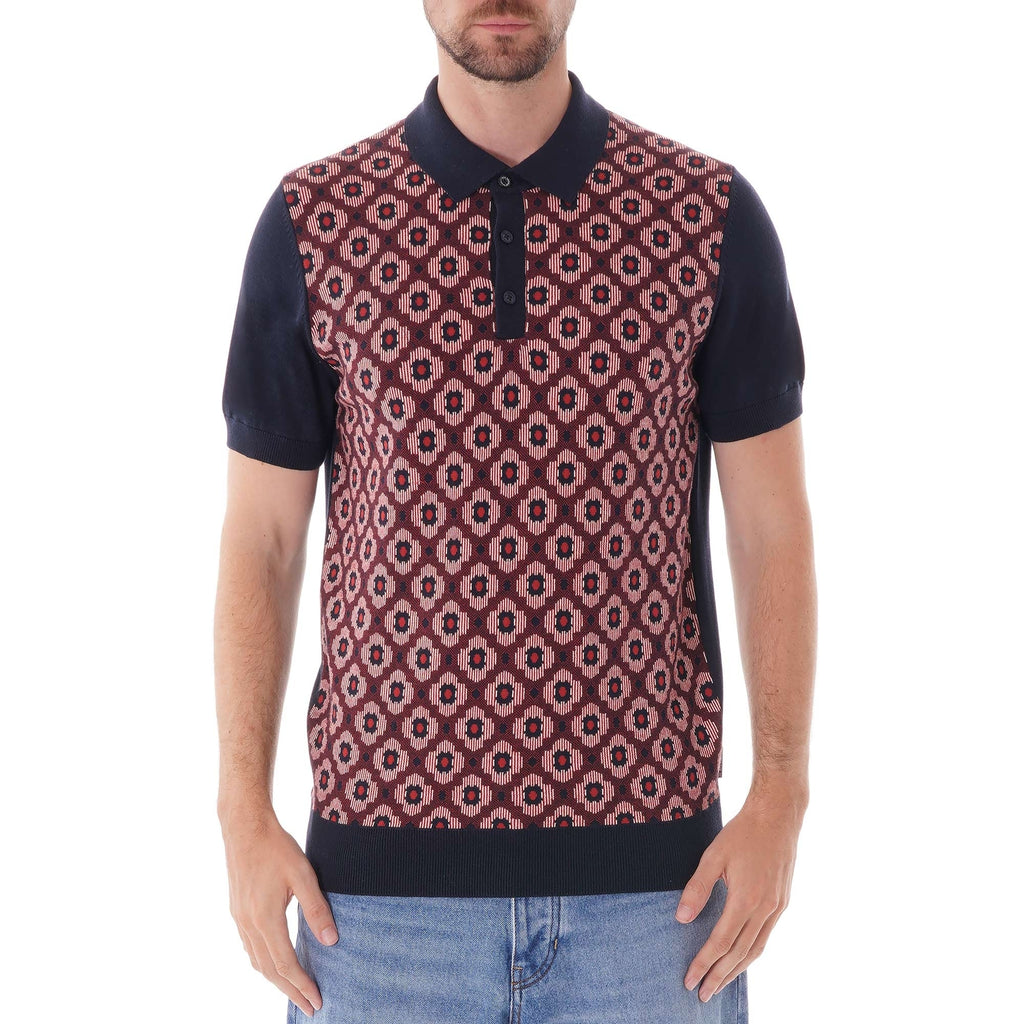 Ben Sherman Pattern knit polo shirt - Dark Navy