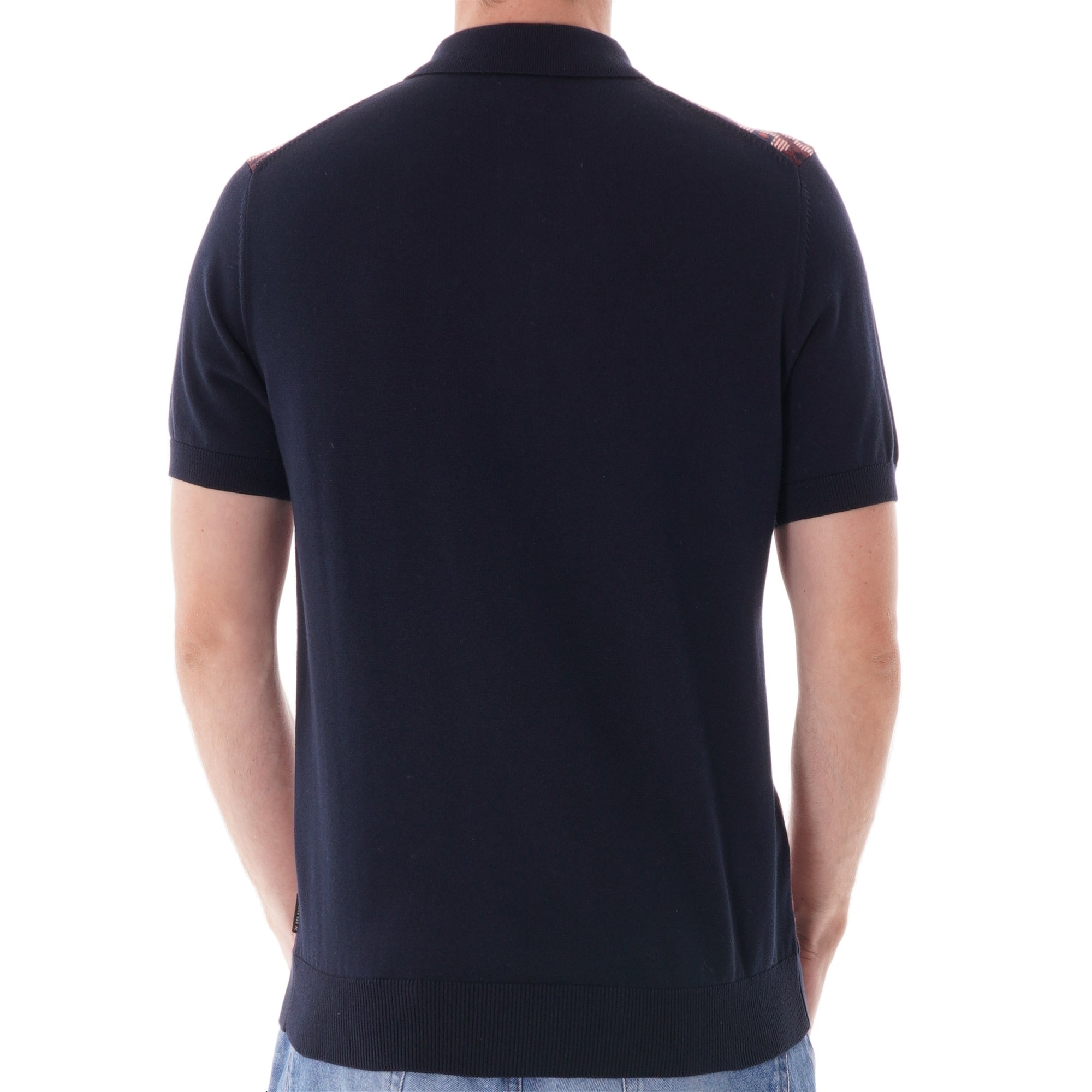 Ben Sherman Pattern knit polo shirt - Dark Navy
