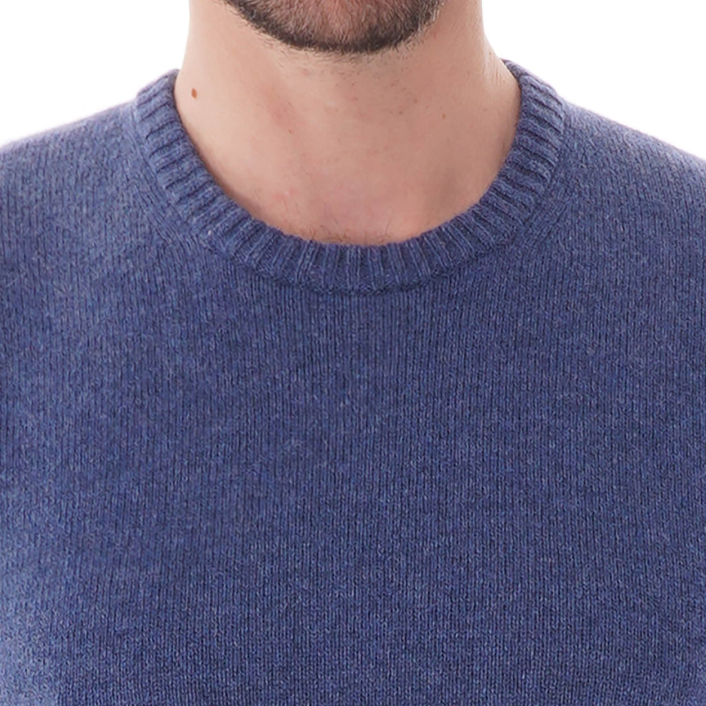 Paul and Shark Colours of Shetland Crewneck Knitted Jumper - Cadet Blue
