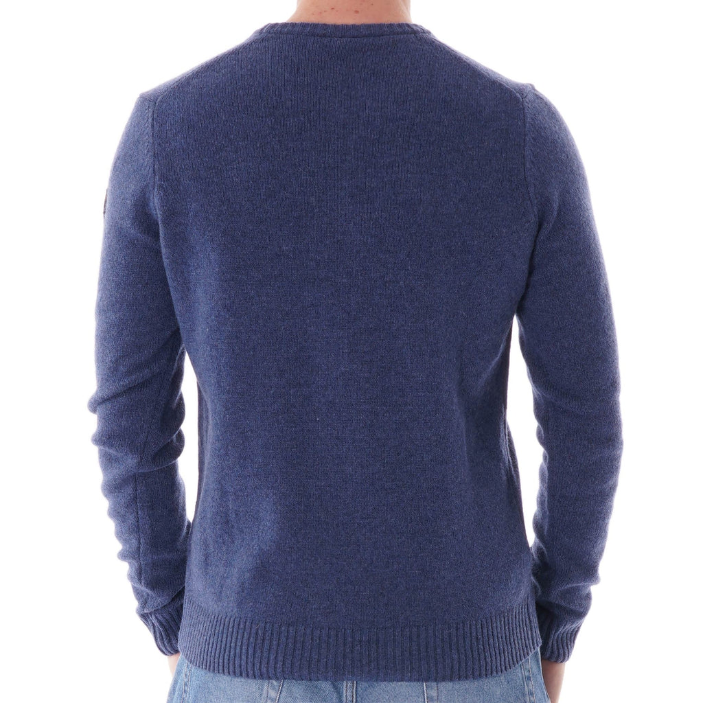 Paul and Shark Colours of Shetland Crewneck Knitted Jumper - Cadet Blue