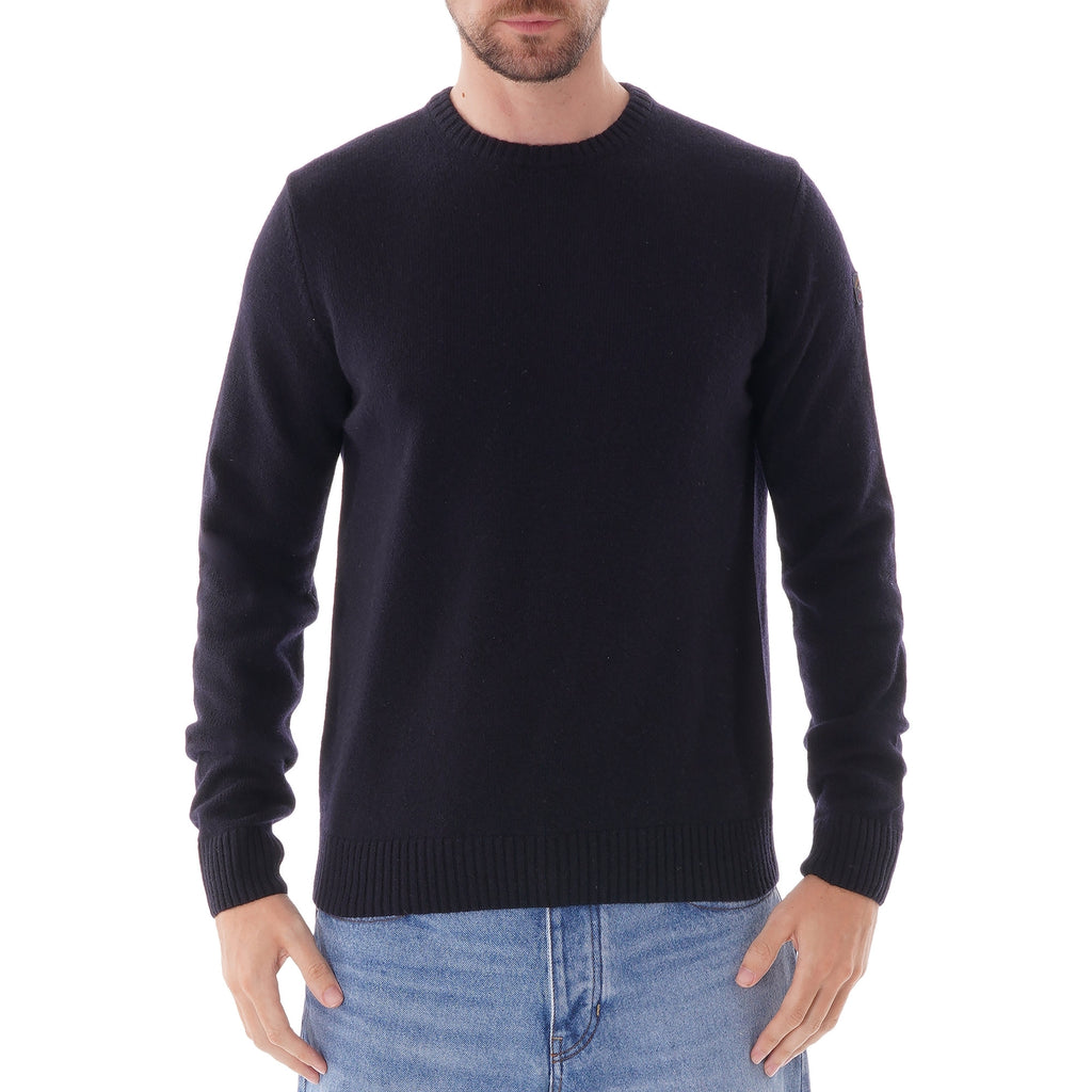 Paul and Shark Colours of Shetland Crewneck Knitted Jumper - Blue