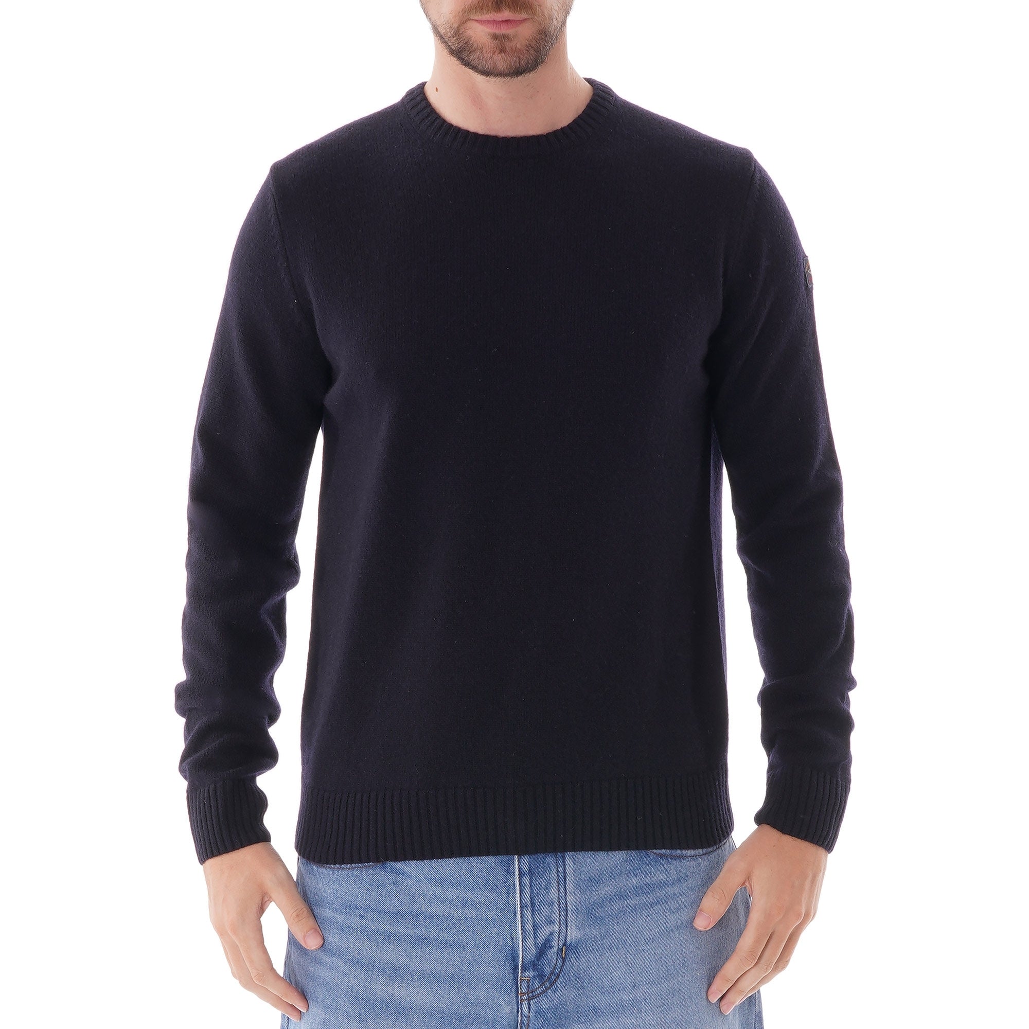 Paul and Shark Colours of Shetland Crewneck Knitted Jumper - Blue
