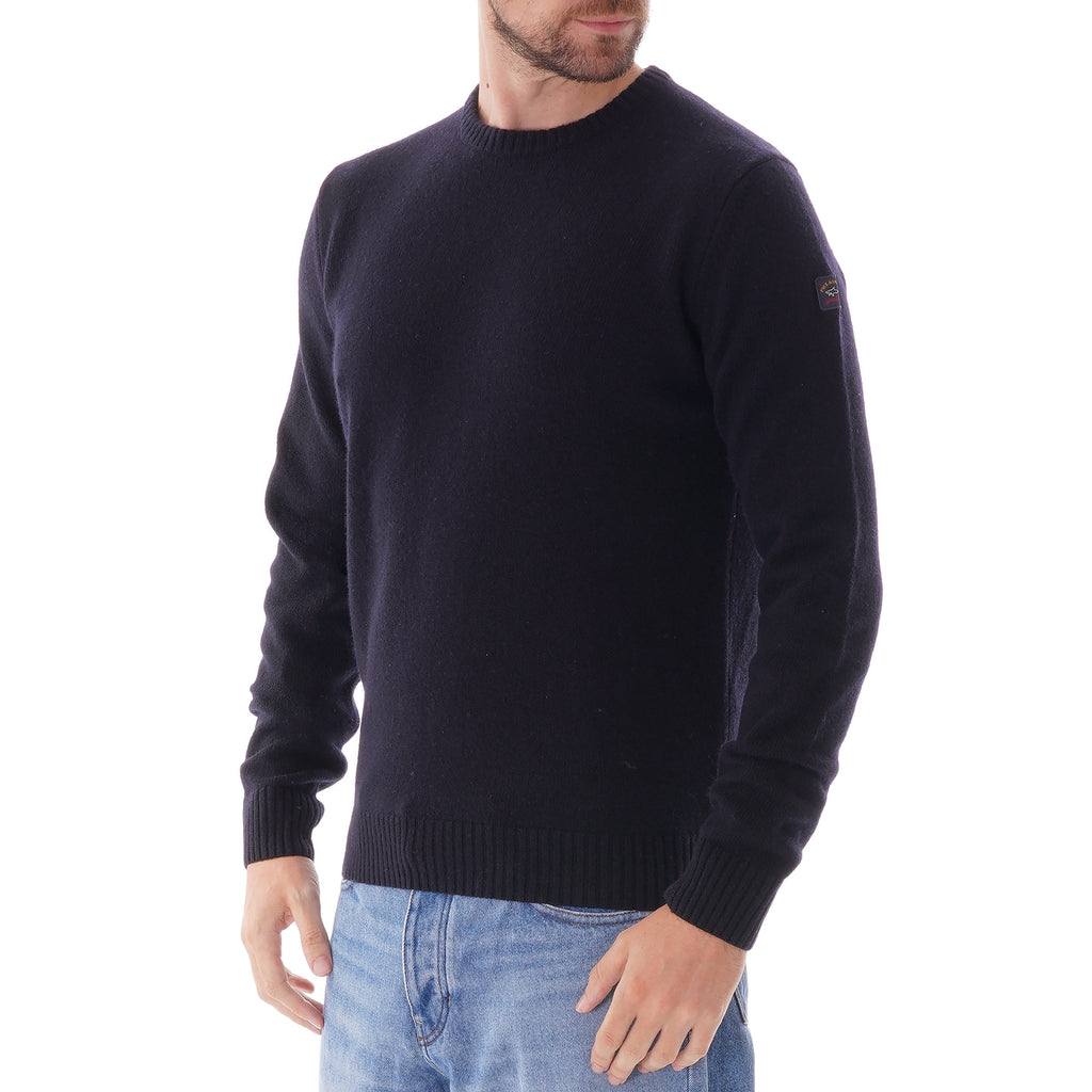 Paul and Shark Colours of Shetland Crewneck Knitted Jumper - Blue