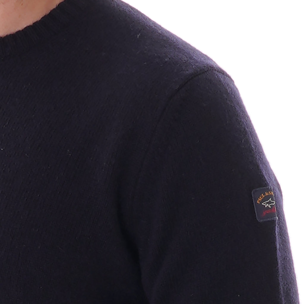 Paul and Shark Colours of Shetland Crewneck Knitted Jumper - Blue