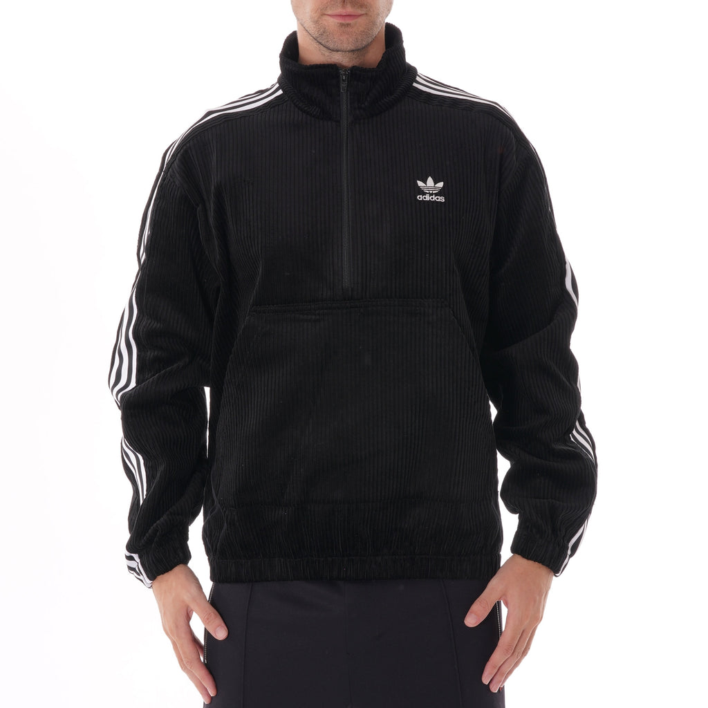 Adidas Originals Corduroy Half - Zip Jacket - Black
