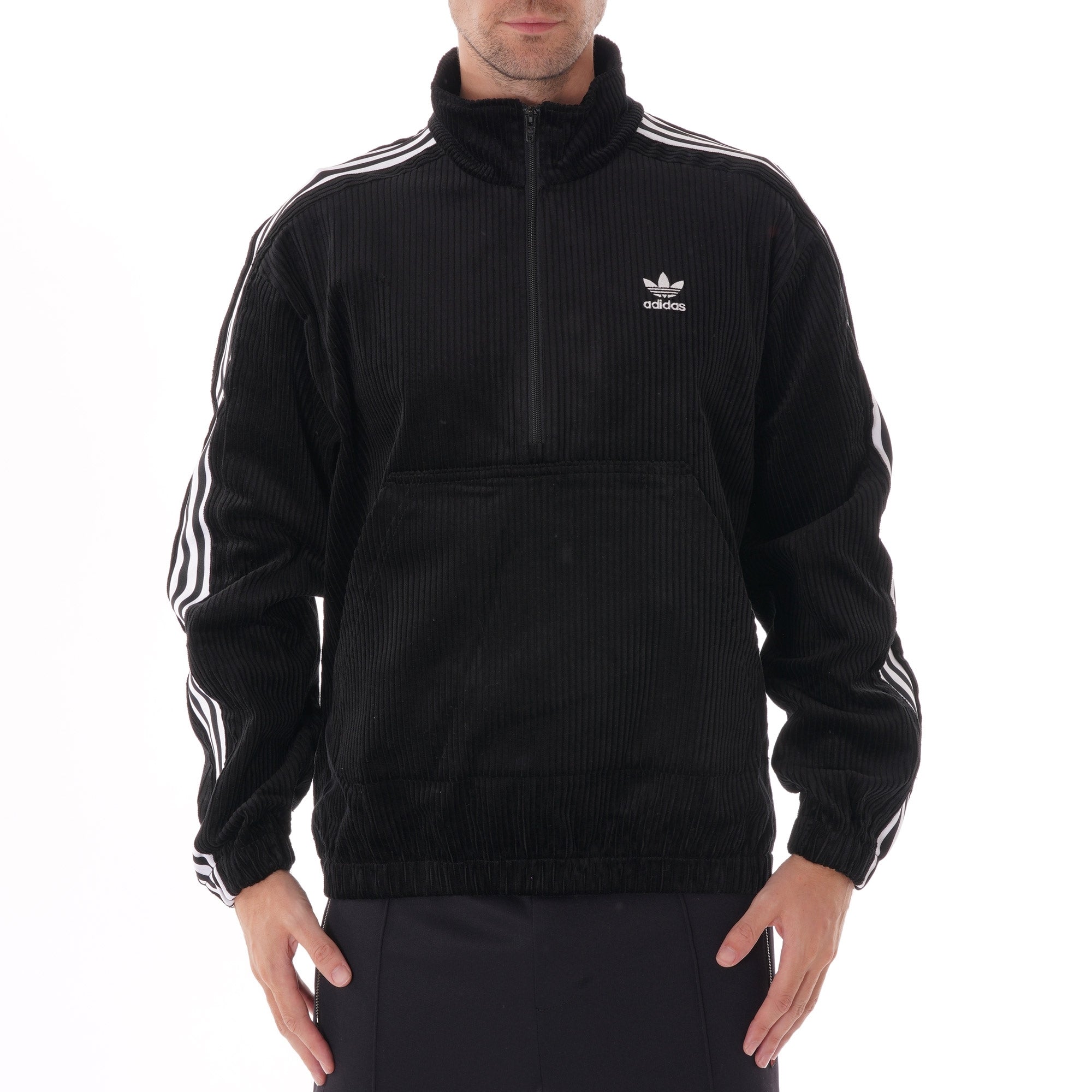 Adidas Originals Corduroy Half - Zip Jacket - Black