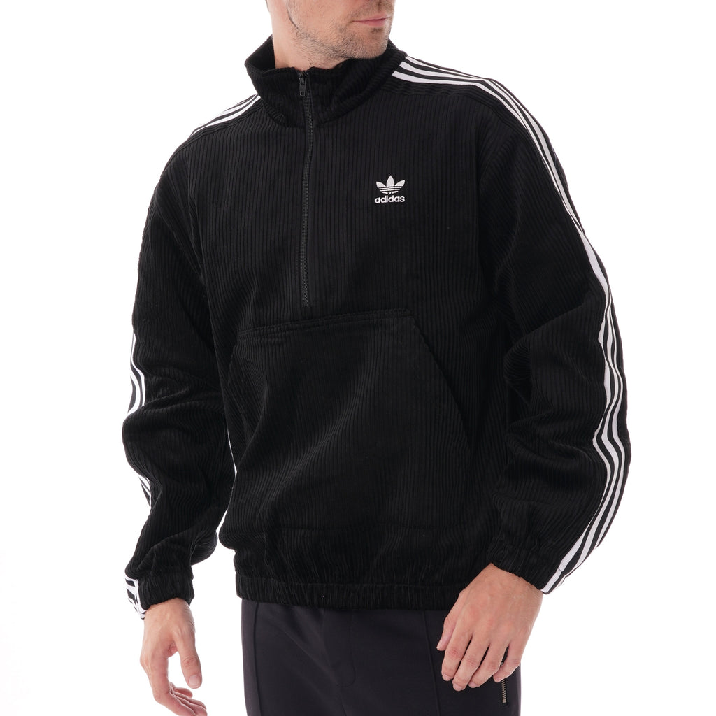 Adidas Originals Corduroy Half - Zip Jacket - Black