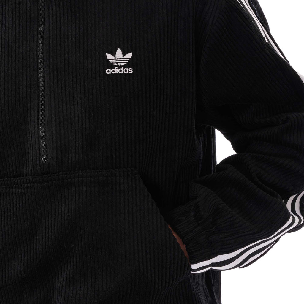 Adidas Originals Corduroy Half - Zip Jacket - Black