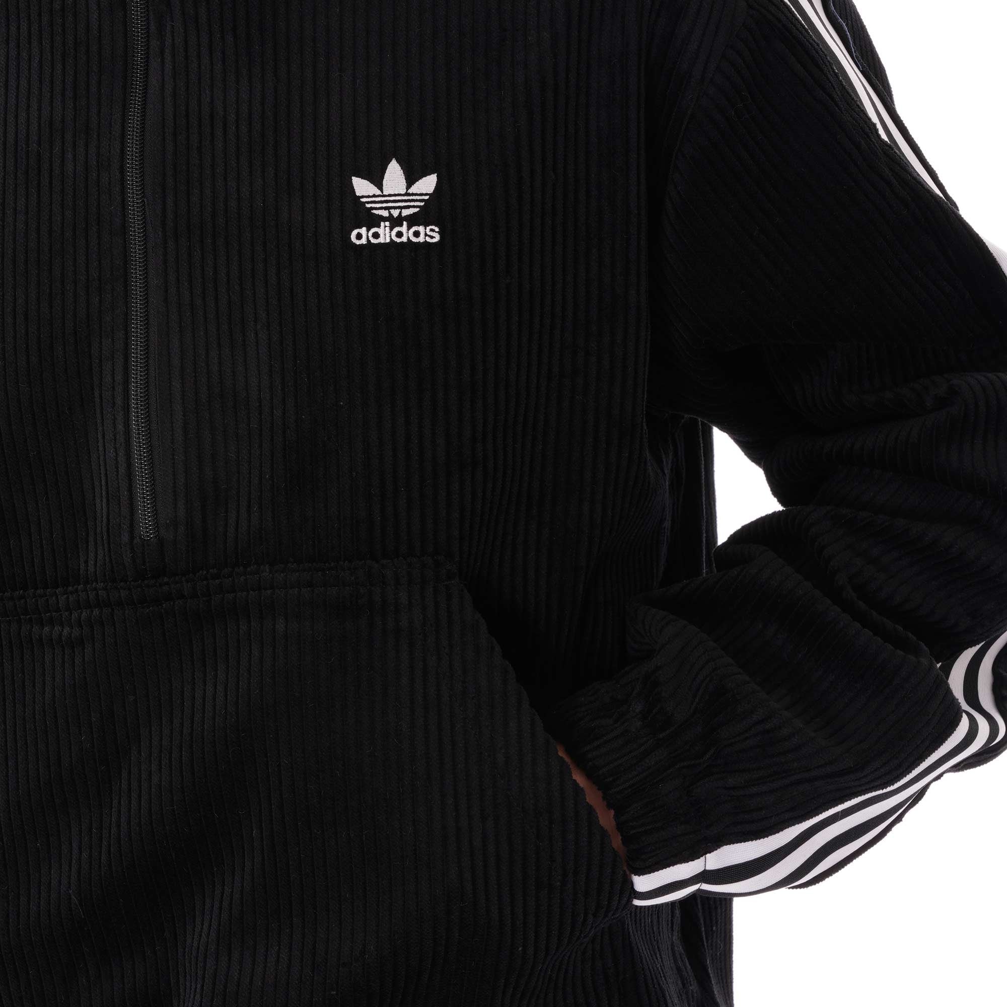 Adidas Originals Corduroy Half - Zip Jacket - Black