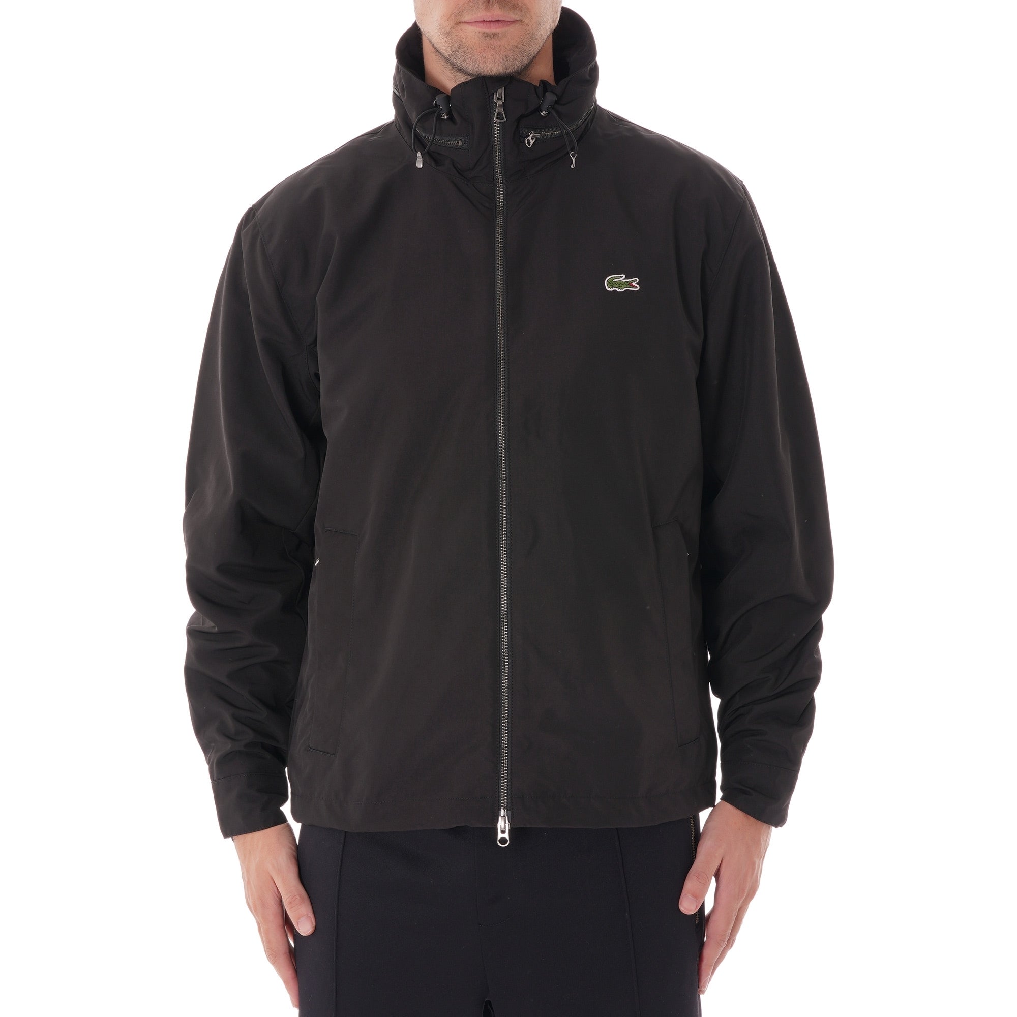 Lacoste Concealed Hood Combinable Lightweight Zip Windbreaker