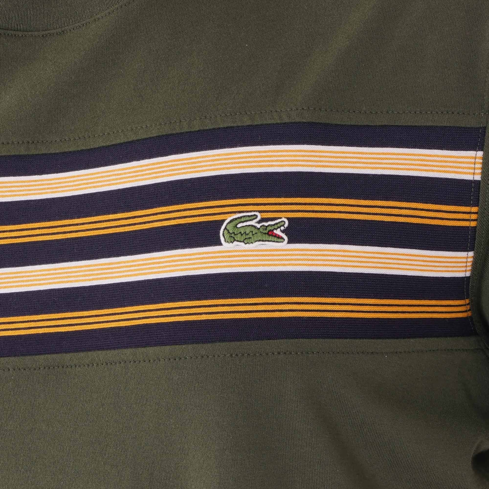 Lacoste Crew Neck Contrast Stripe T-shirt - Khaki
