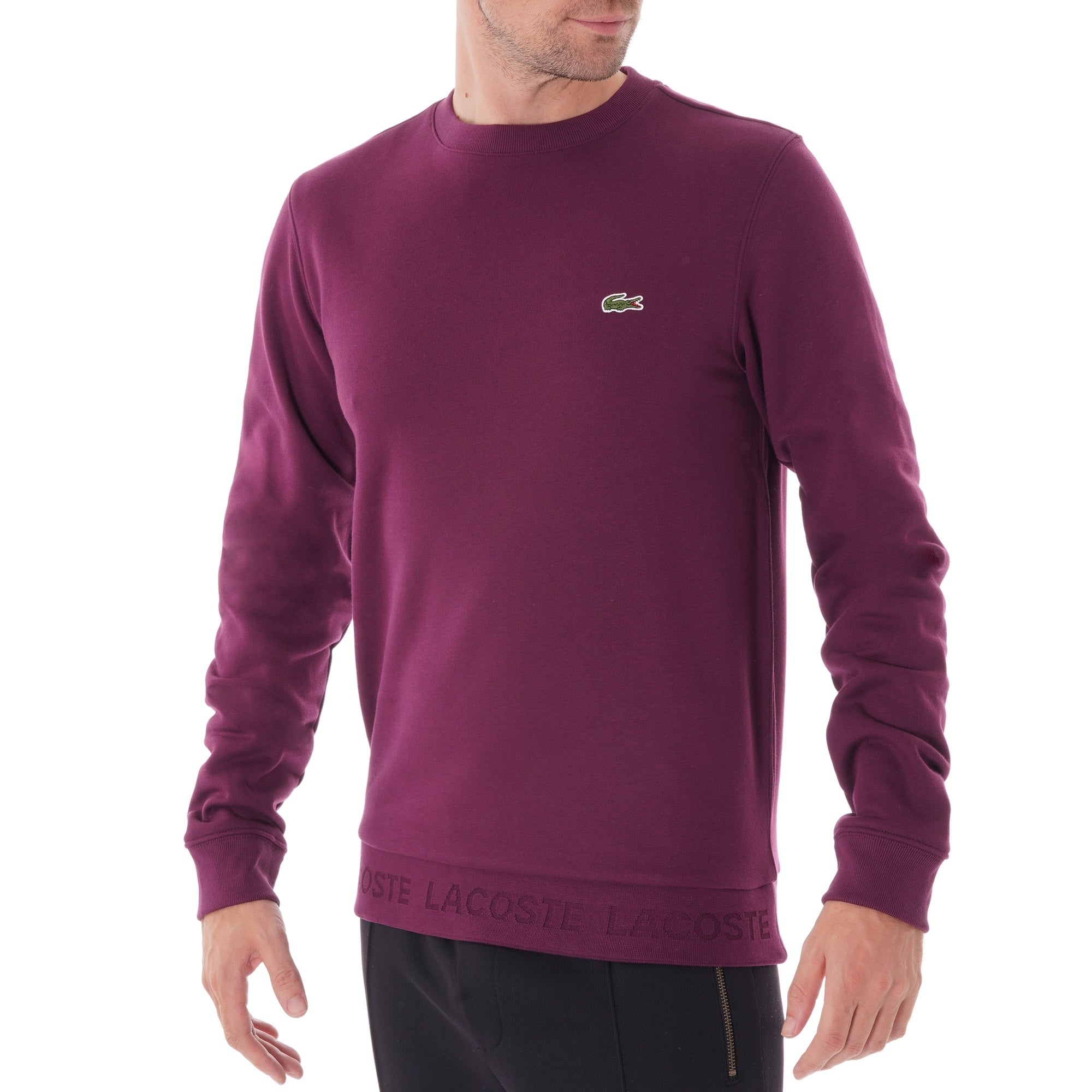 Lacoste Contrast Accents Sweatshirt - Bordeaux