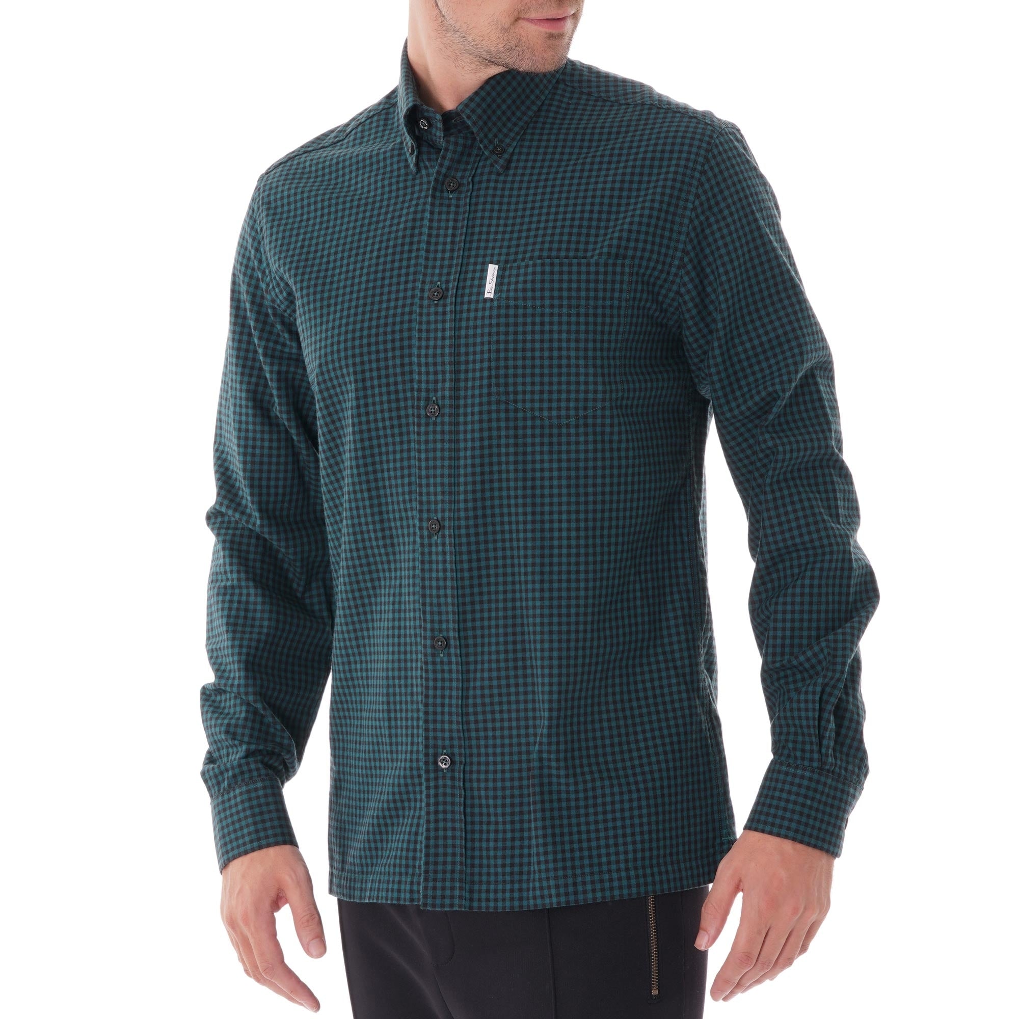 Ben Sherman Gingham Shirt - Trekking Green