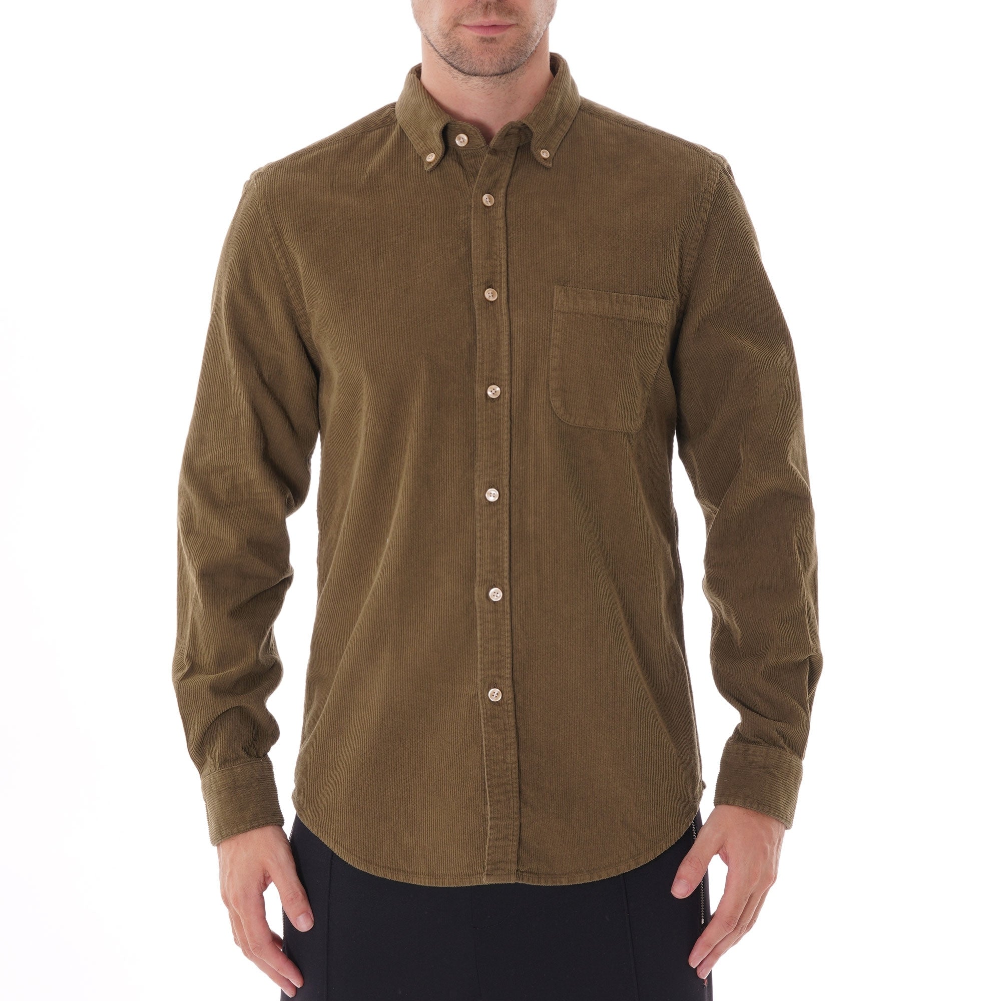 Portuguese Flannel Lobo Cord Shirt - Olive