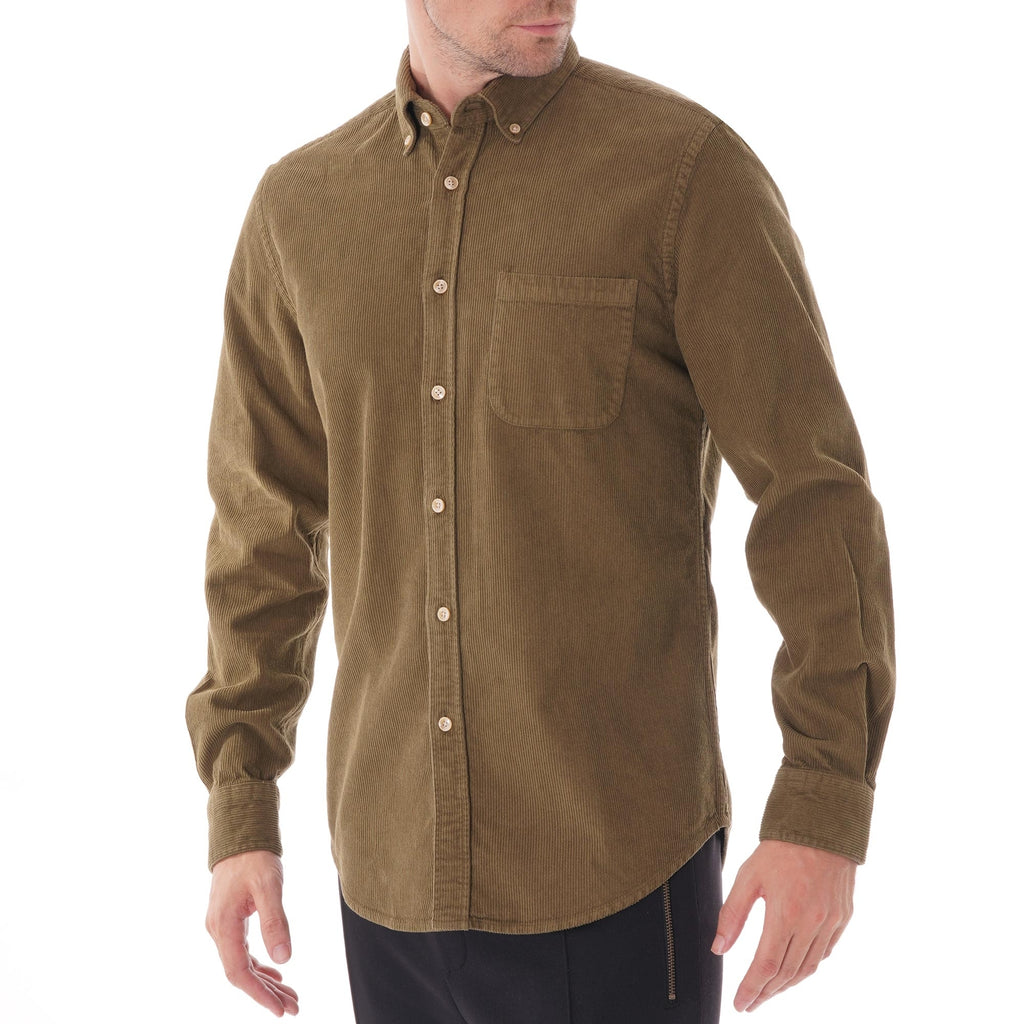 Portuguese Flannel Lobo Cord Shirt - Olive