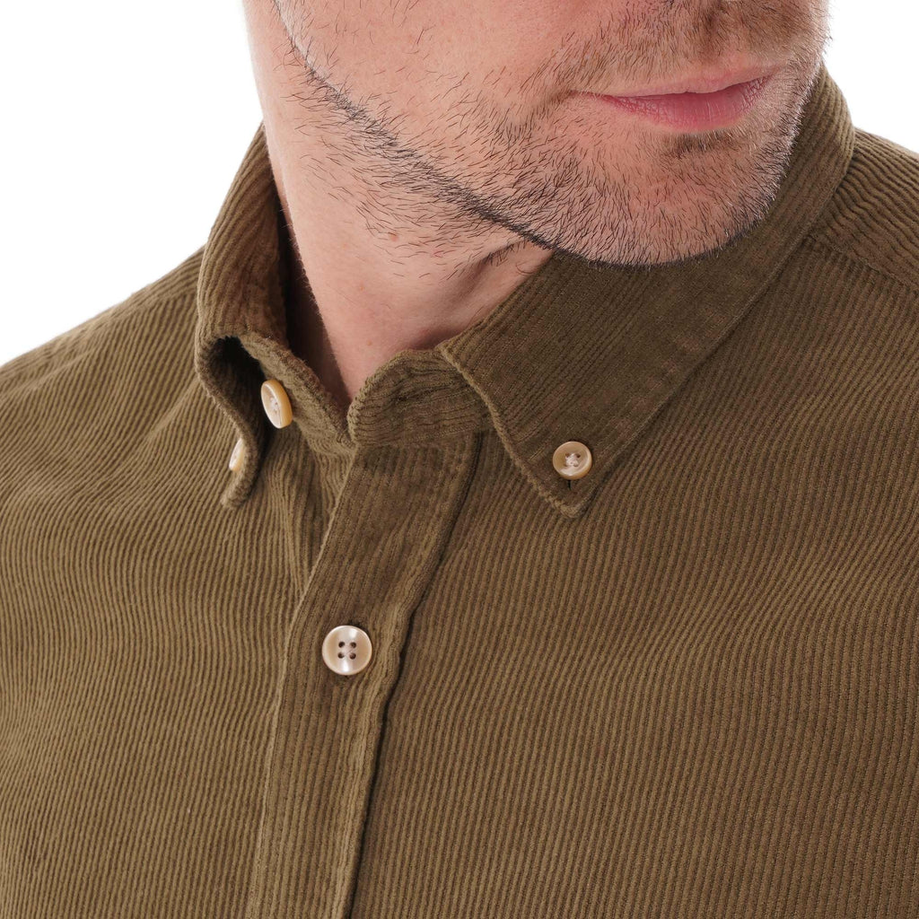 Portuguese Flannel Lobo Cord Shirt - Olive