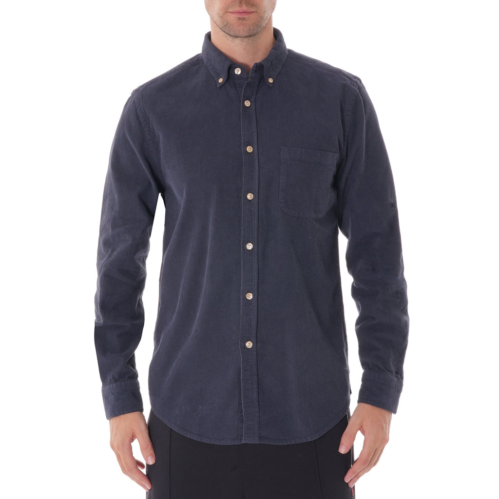Portuguese Flannel Lobo Cord Shirt - Navy