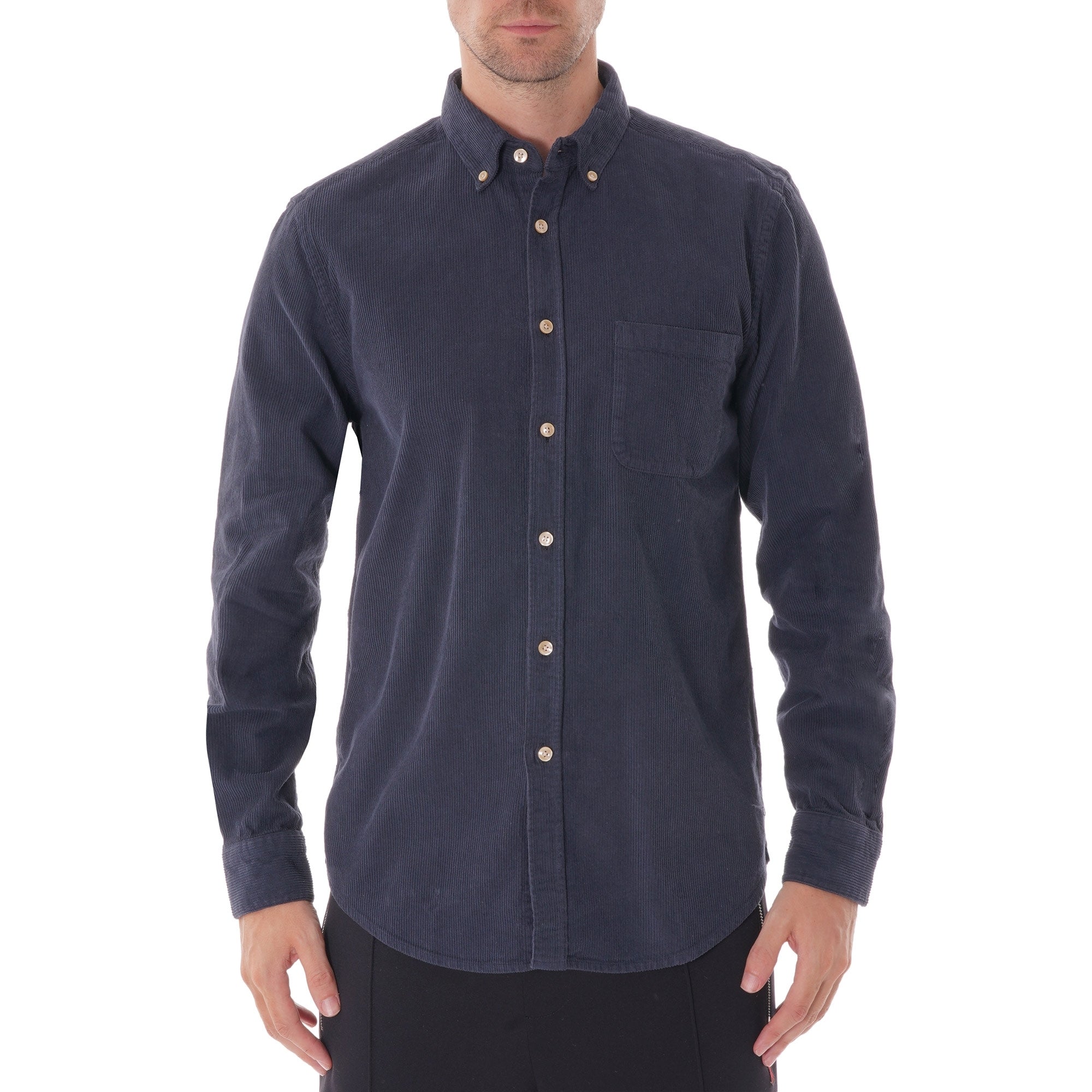Portuguese Flannel Lobo Cord Shirt - Navy