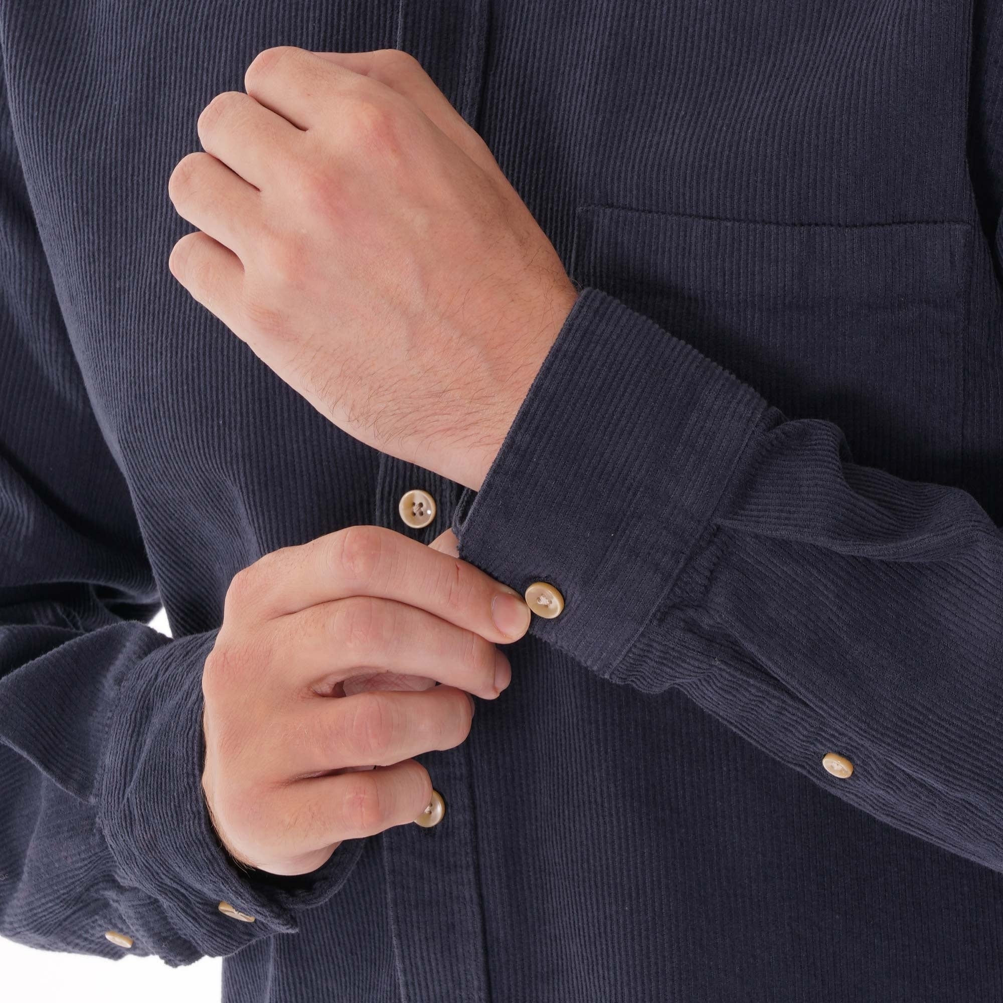 Portuguese Flannel Lobo Cord Shirt - Navy