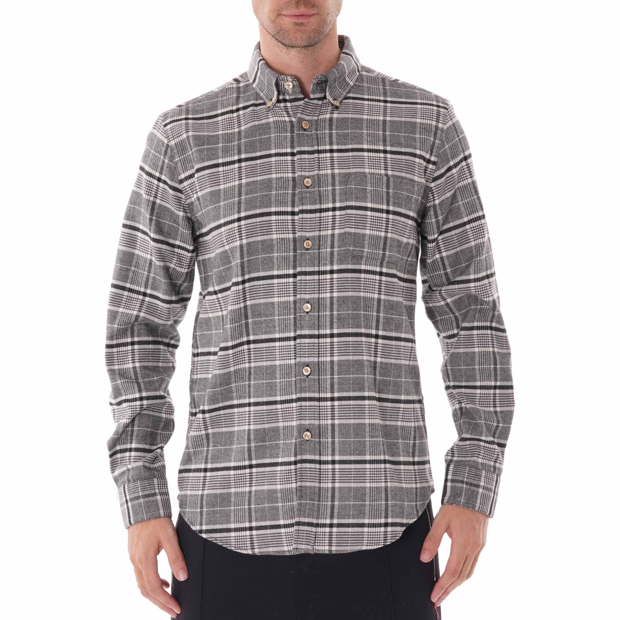 Portuguese Flannel Siberia Long Sleeve Flannel Shirt - Grey