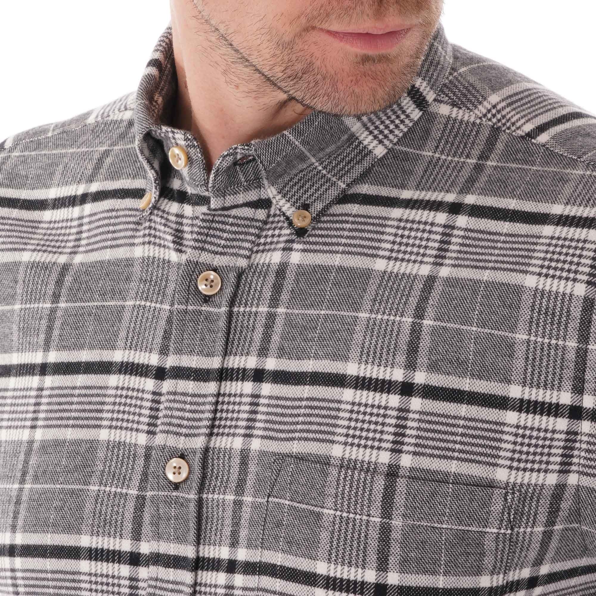 Portuguese Flannel Siberia Long Sleeve Flannel Shirt - Grey
