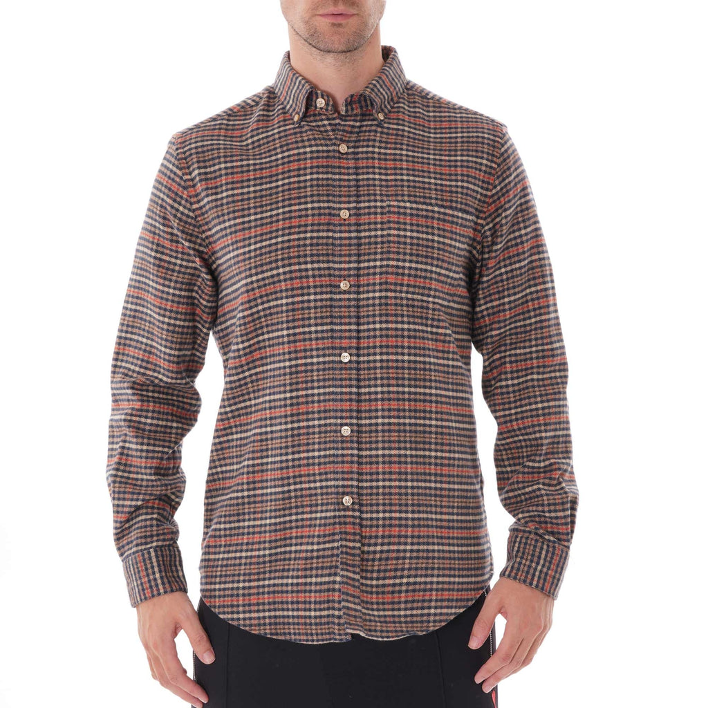 Portuguese Flannel Long Sleeve Twill Shirt - Blue