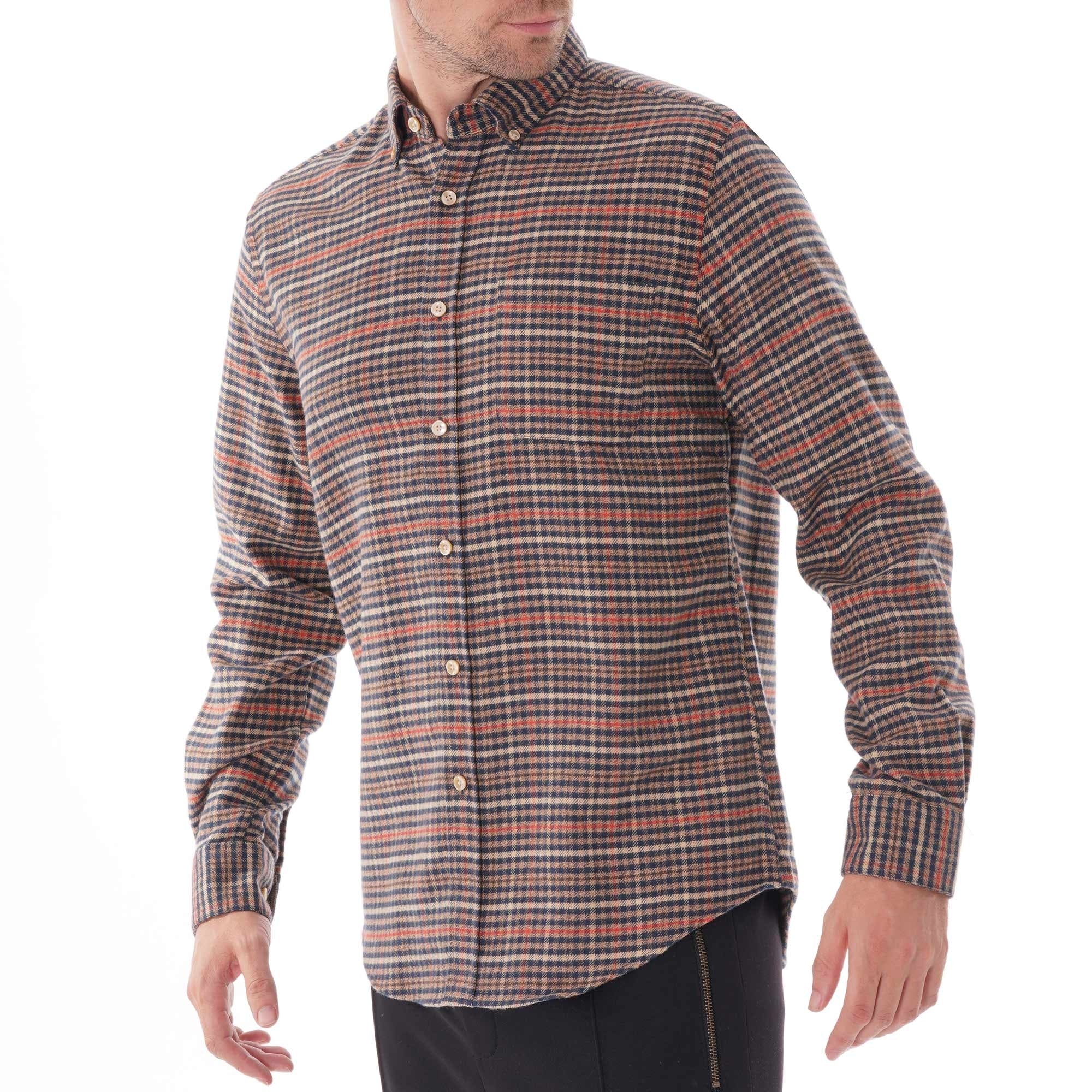 Portuguese Flannel Long Sleeve Twill Shirt - Blue