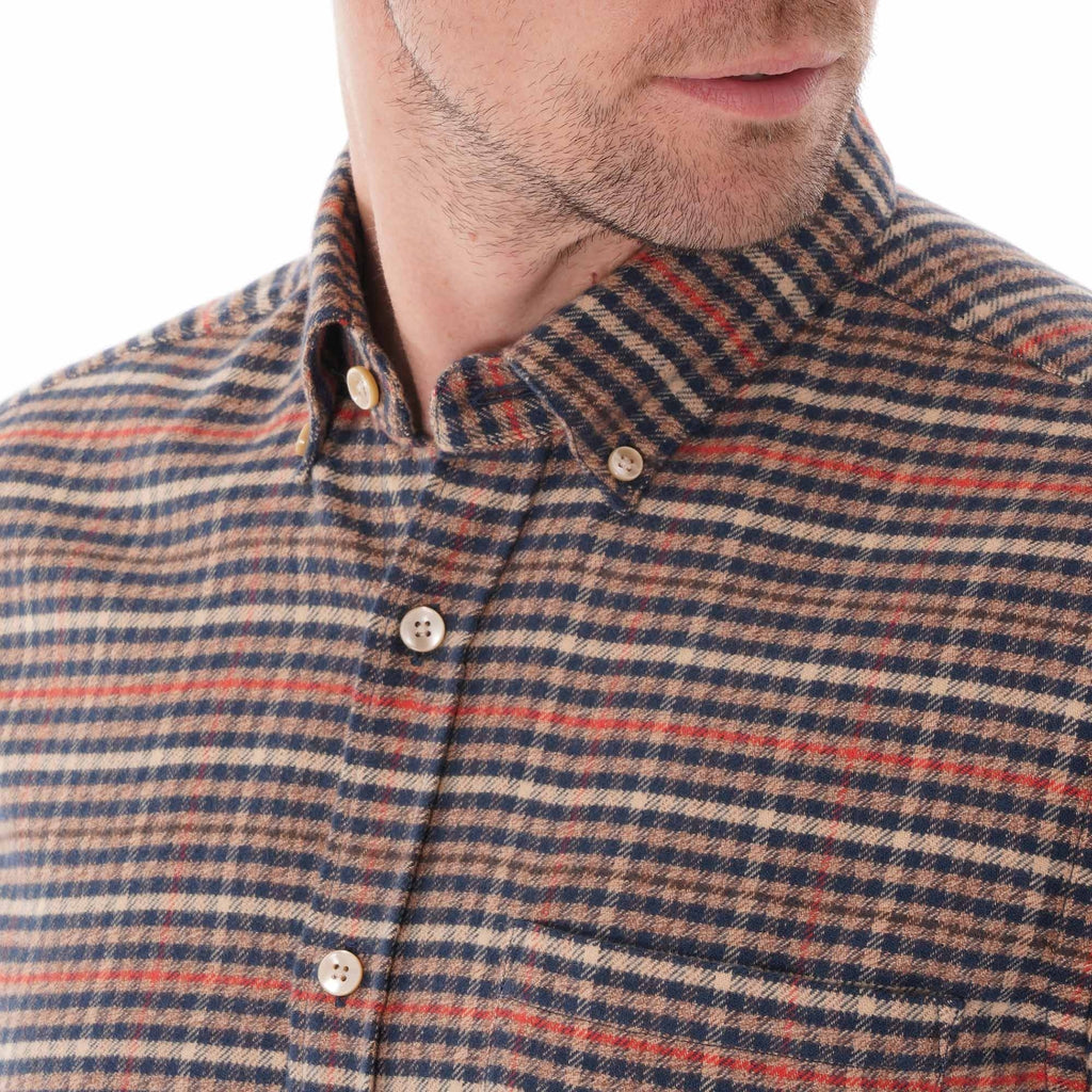 Portuguese Flannel Long Sleeve Twill Shirt - Blue