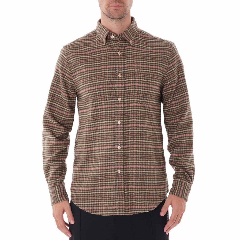 Portuguese Flannel Long Sleeve Twill Shirt - Green
