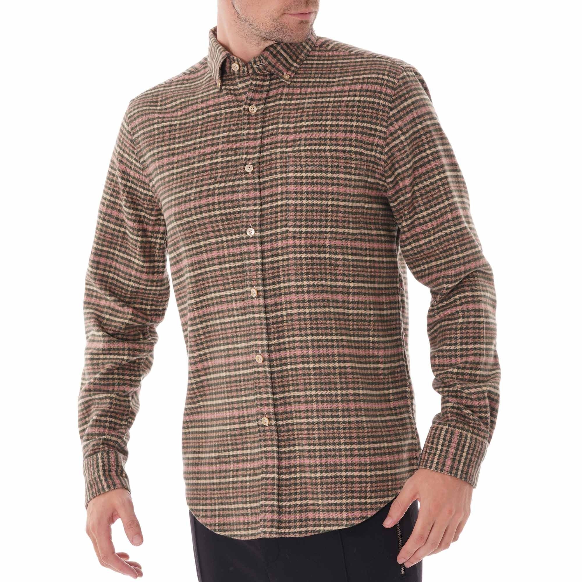 Portuguese Flannel Long Sleeve Twill Shirt - Green