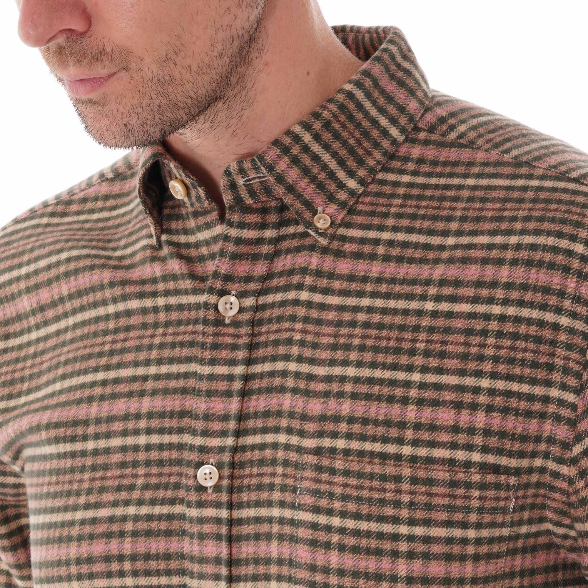Portuguese Flannel Long Sleeve Twill Shirt - Green