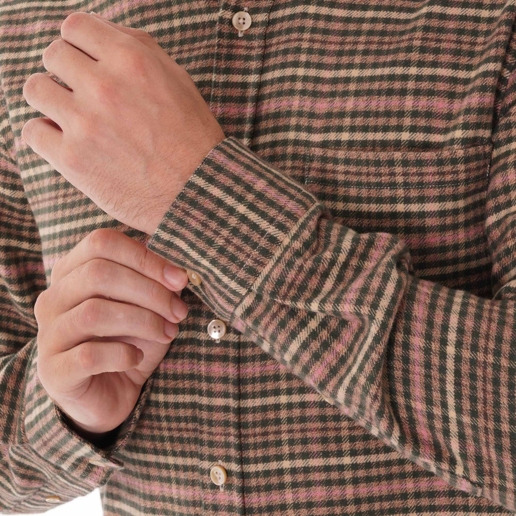Portuguese Flannel Long Sleeve Twill Shirt - Green