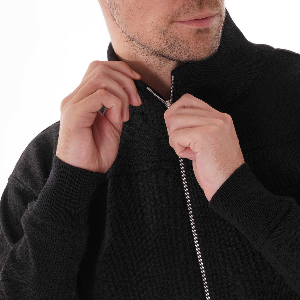 S.N.S Herning Element Full Zip Cardigan - Black