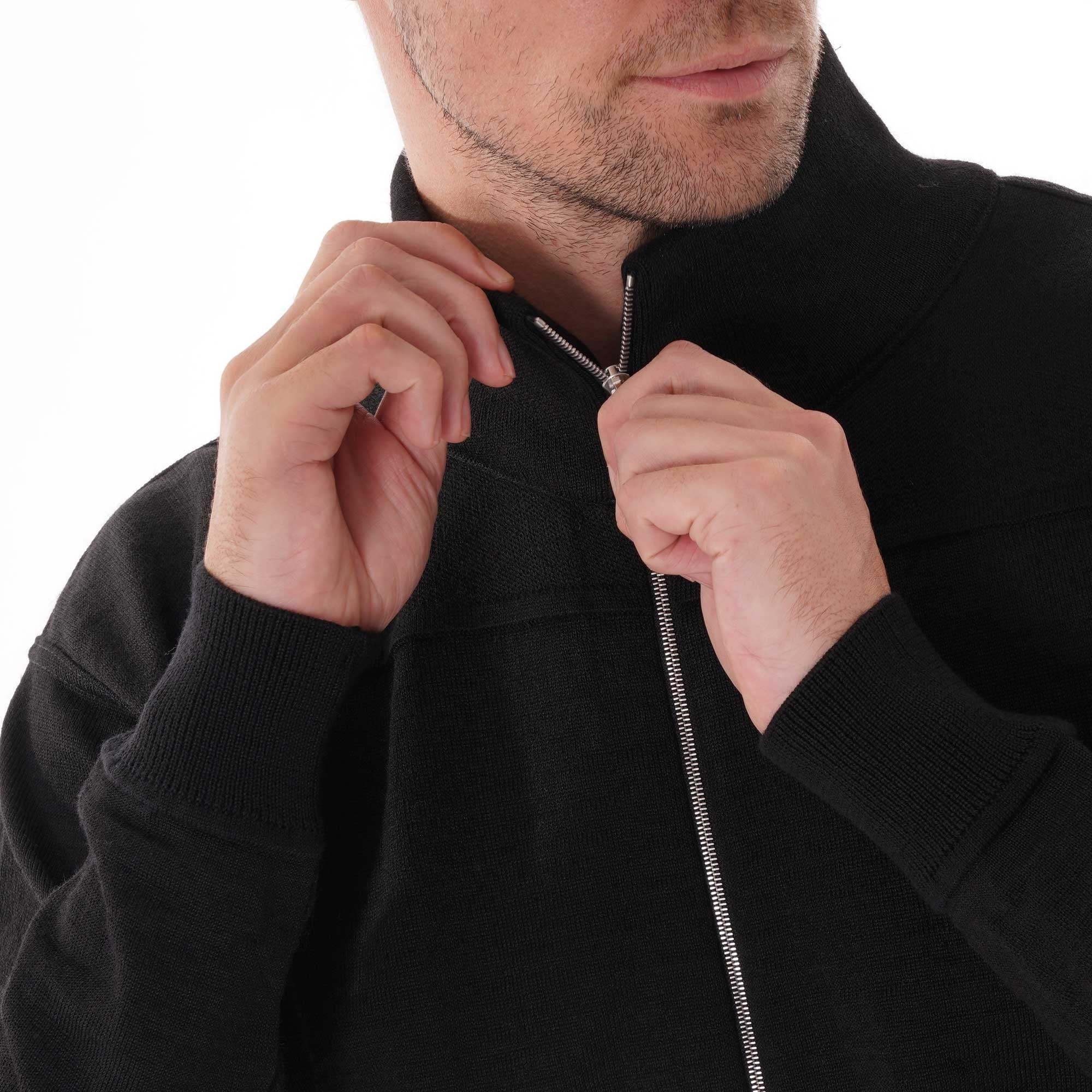 S.N.S Herning Element Full Zip Cardigan - Black