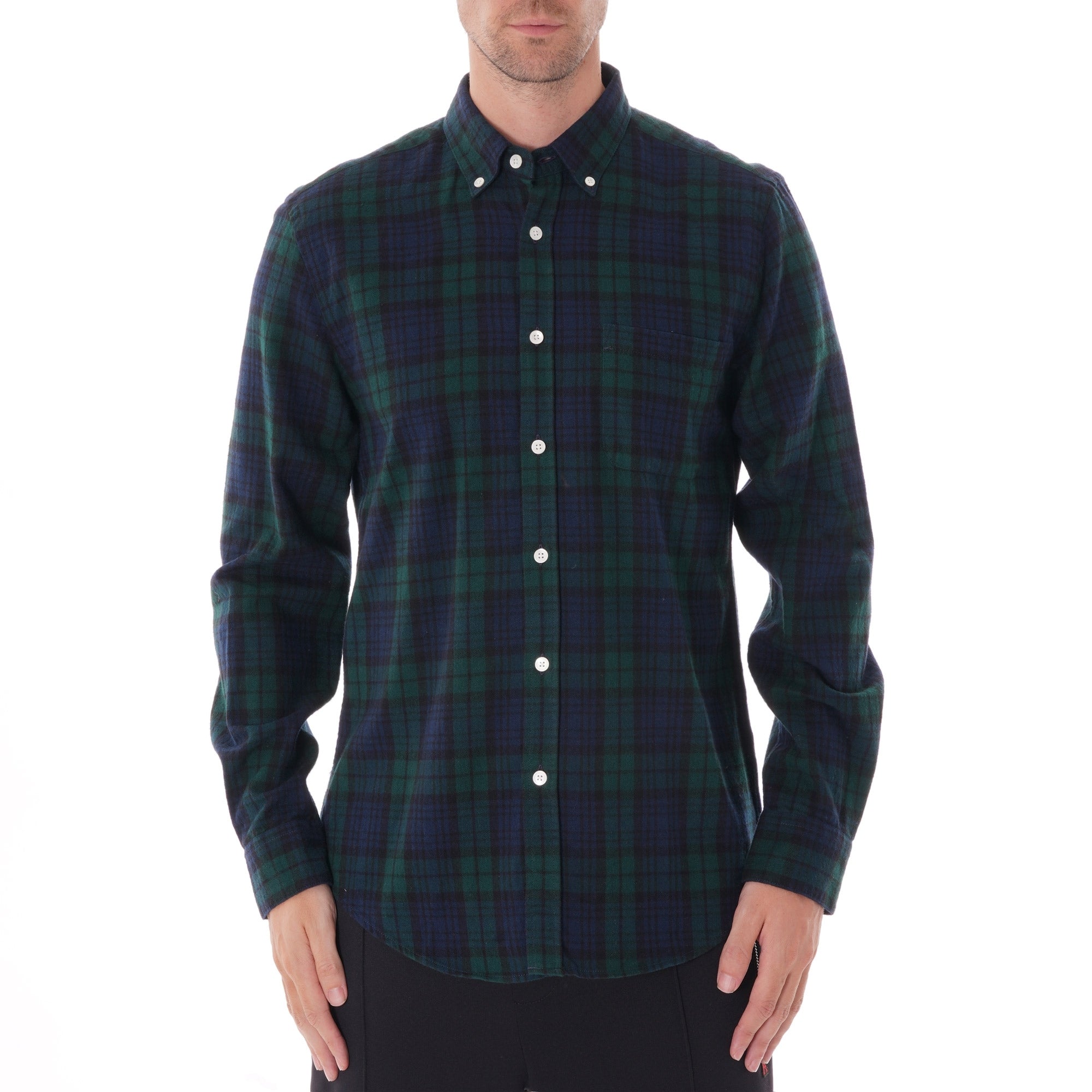 Portuguese Flannel Bonfim Shirt - Navy Check